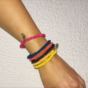 Colorful bracelet stack
